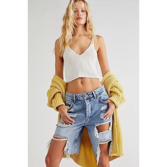 Free People We The Free Big Sur Coast Boyfriend Shorts Size 25 - Picture 2 of 9